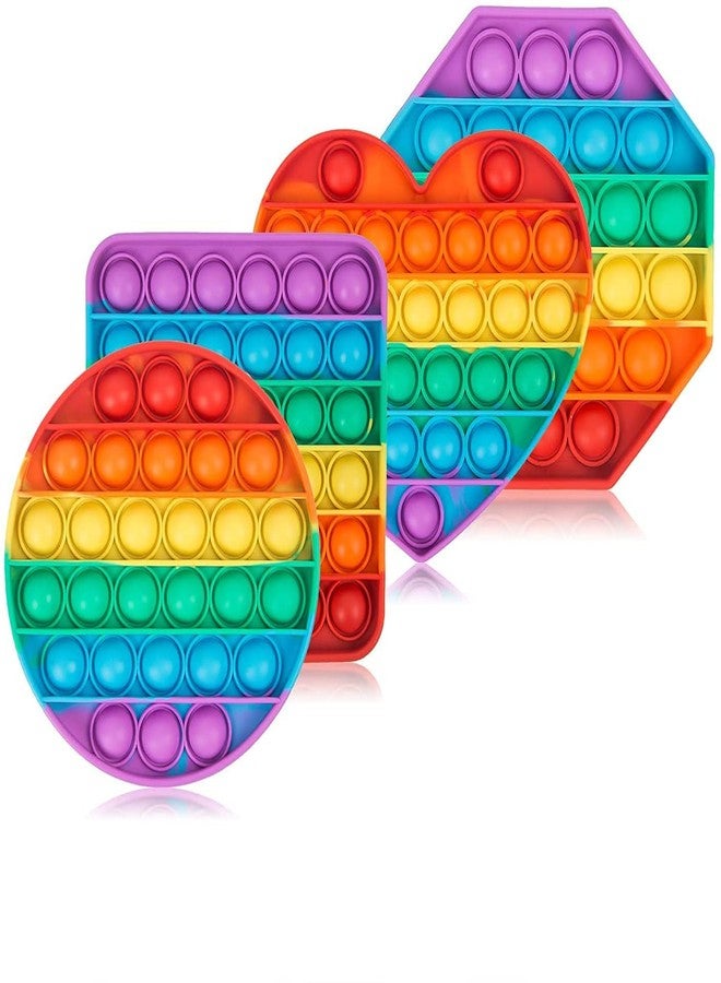 سايج سكوير ألعاب Sage Square Pop It Fidget، هدايا Pop Its Fidgets للأطفال، مجموعة ألعاب Fidget الحسية Popit Popits أفكار هدايا عيد الميلاد للأطفال من الجنسين (دائرة، مثمن، قلب ومربع) - Image 1